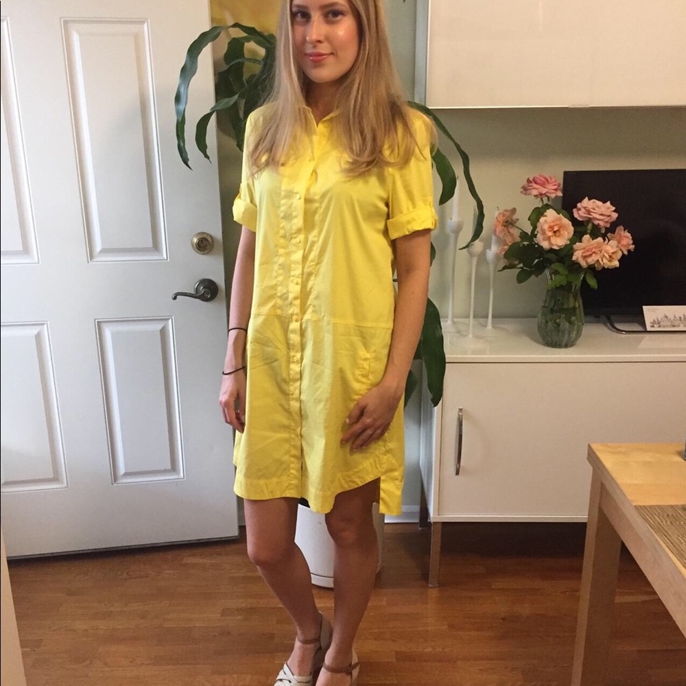 Zara yellow button down dress